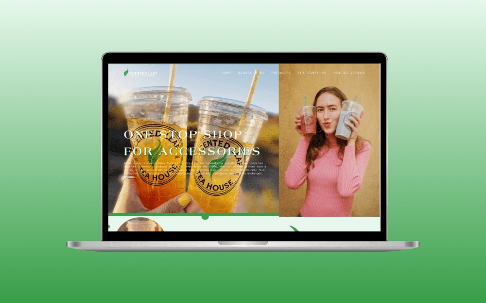 Drinks brand website on a laptop