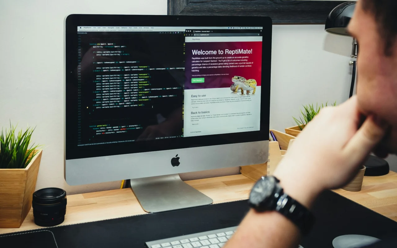 Developer working from a home office setup