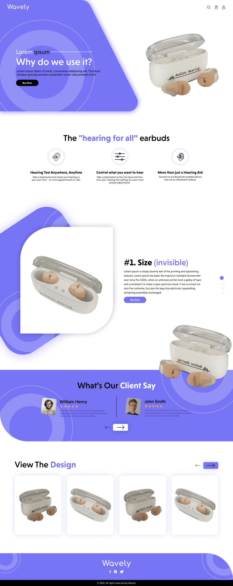 Audien Hearing full-page website design