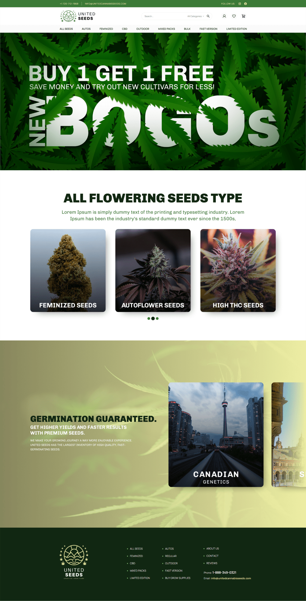 BOGOs dispensary full-page website design