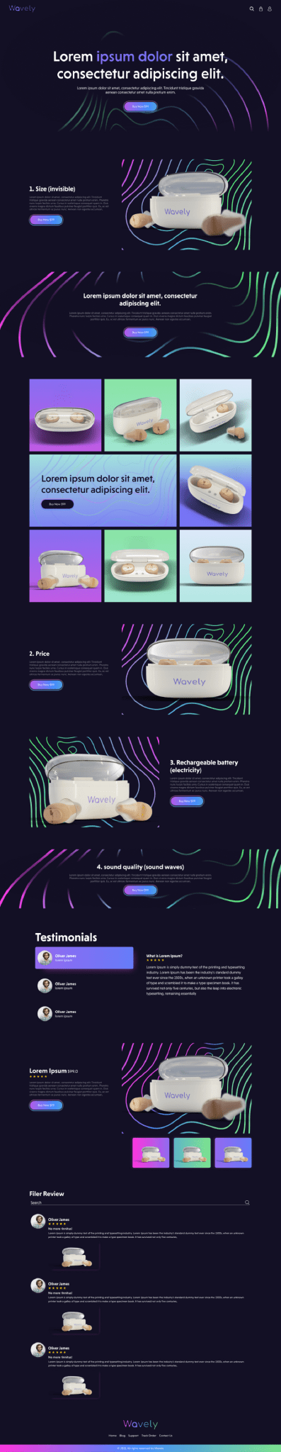 SaaS gradient landing page full-page website design