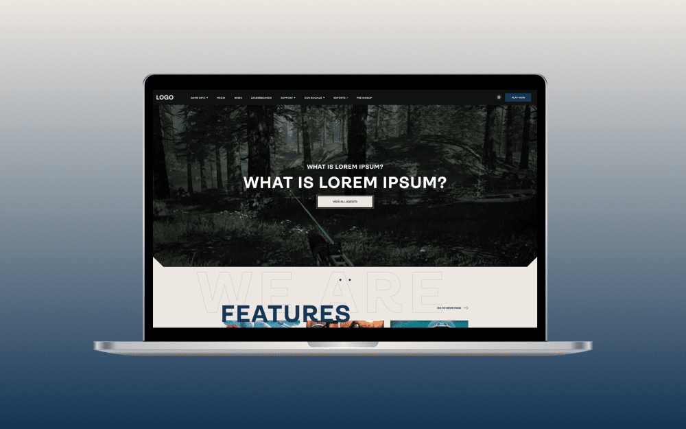 Tactical game landing page Website